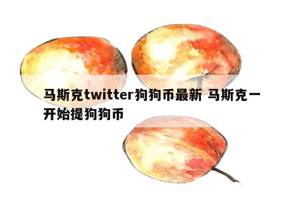马斯克twitter狗狗币最新 马斯克一开始提狗狗币