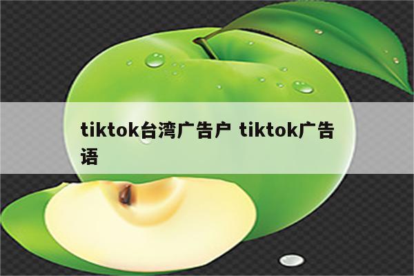 tiktok台湾广告户 tiktok广告语