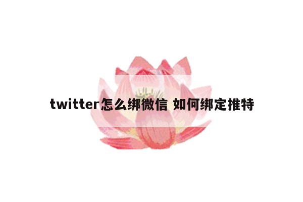 twitter怎么绑微信 如何绑定推特