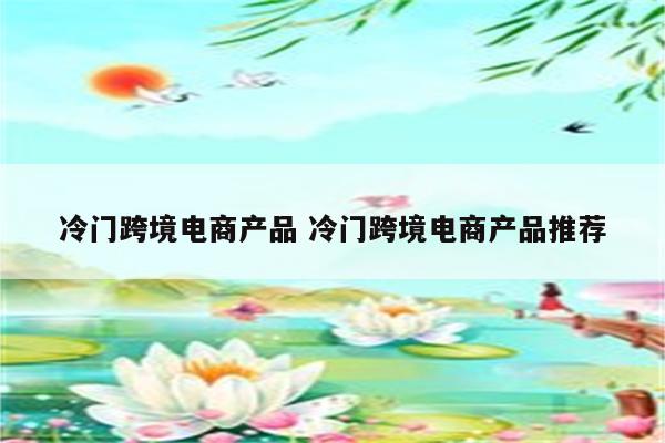 冷门跨境电商产品 冷门跨境电商产品推荐