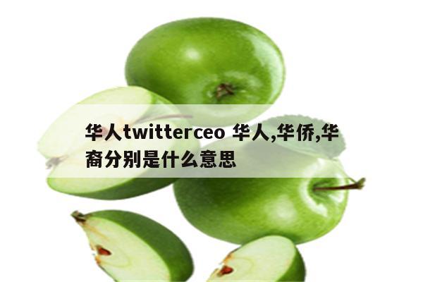 华人twitterceo 华人,华侨,华裔分别是什么意思