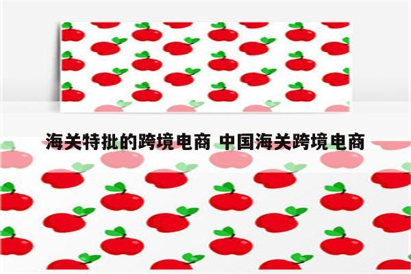 海关特批的跨境电商 中国海关跨境电商