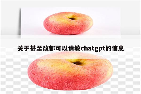 关于甚至改都可以请教chatgpt的信息