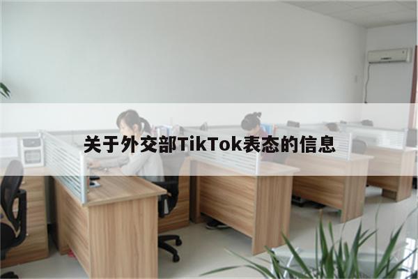关于外交部TikTok表态的信息