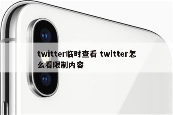 twitter临时查看 twitter怎么看限制内容