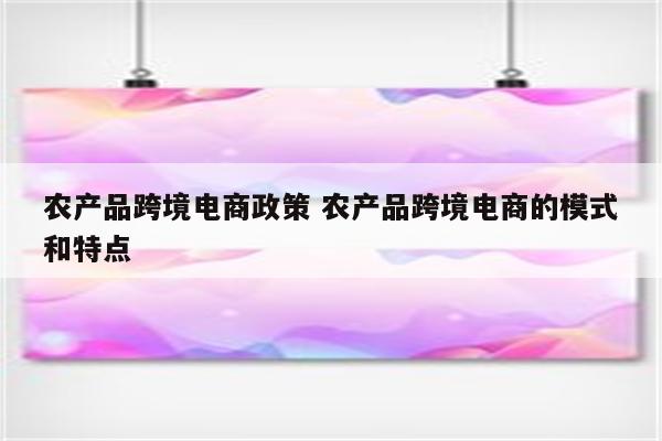 农产品跨境电商政策 农产品跨境电商的模式和特点