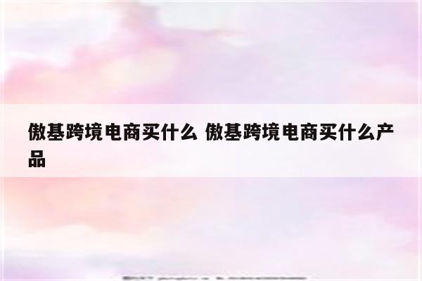 傲基跨境电商买什么 傲基跨境电商买什么产品