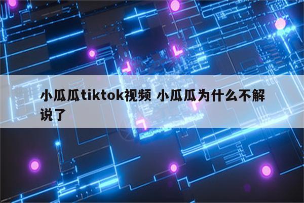 小瓜瓜tiktok视频 小瓜瓜为什么不解说了