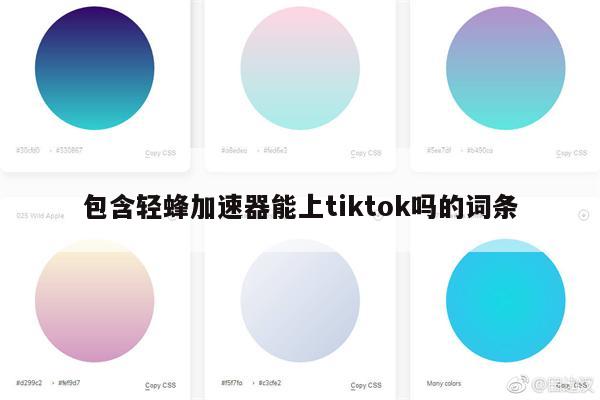 包含轻蜂加速器能上tiktok吗的词条