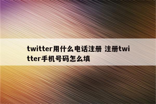 twitter用什么电话注册 注册twitter手机号码怎么填