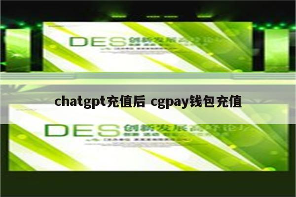 chatgpt充值后 cgpay钱包充值