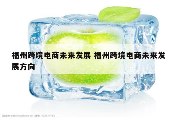 福州跨境电商未来发展 福州跨境电商未来发展方向