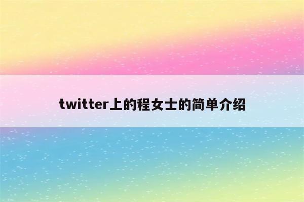 twitter上的程女士的简单介绍