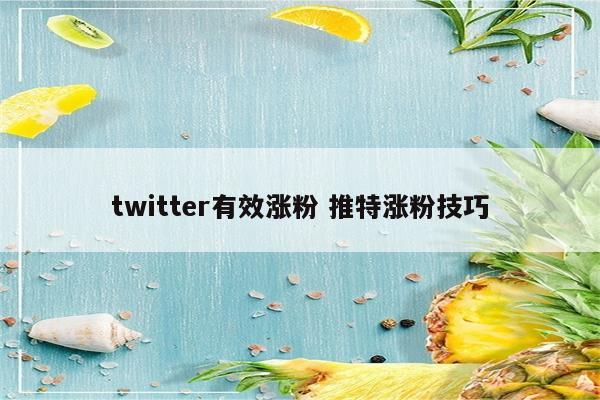 twitter有效涨粉 推特涨粉技巧