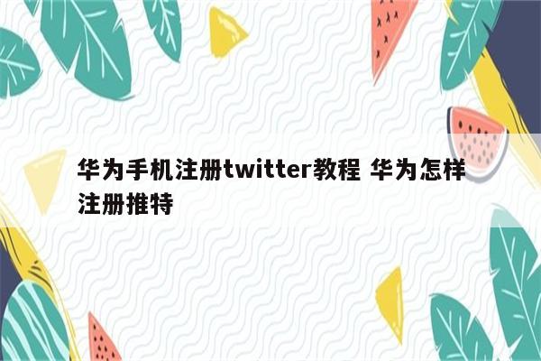 华为手机注册twitter教程 华为怎样注册推特