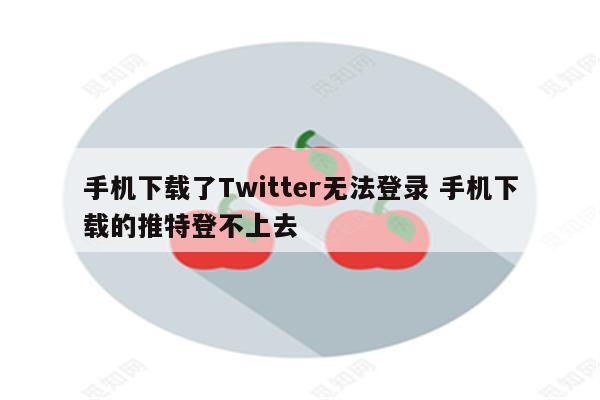 手机下载了Twitter无法登录 手机下载的推特登不上去