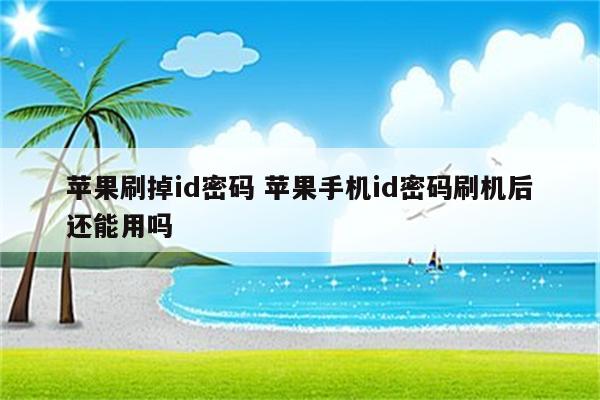 苹果刷掉id密码 苹果手机id密码刷机后还能用吗