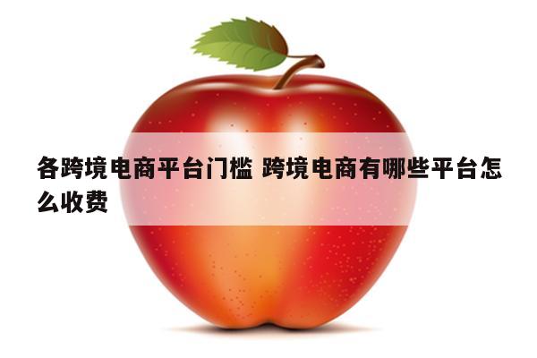 各跨境电商平台门槛 跨境电商有哪些平台怎么收费