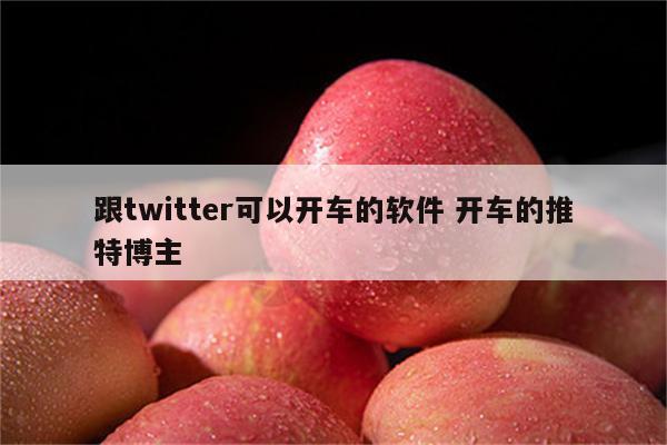 跟twitter可以开车的软件 开车的推特博主