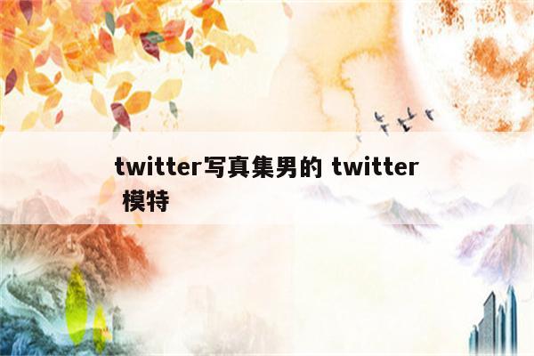 twitter写真集男的 twitter 模特