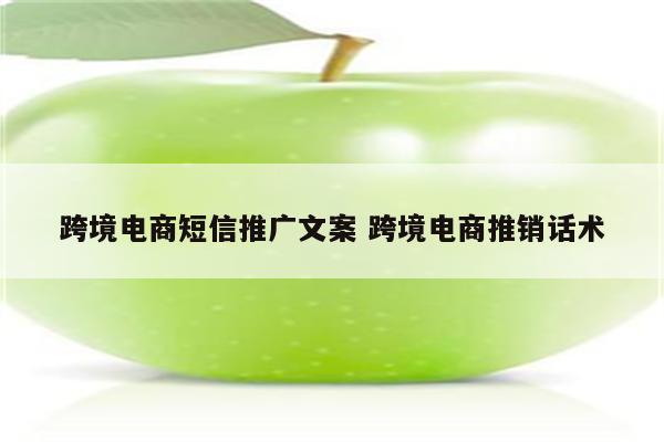 跨境电商短信推广文案 跨境电商推销话术