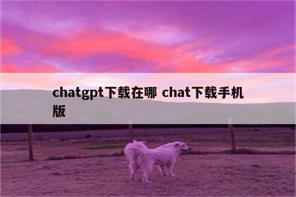 chatgpt下载在哪 chat下载手机版