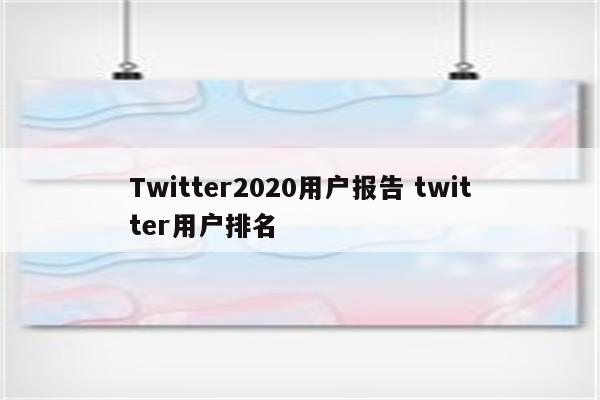 Twitter2020用户报告 twitter用户排名