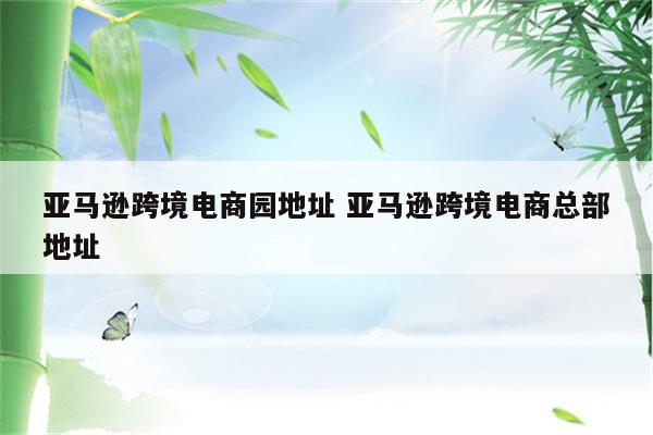 亚马逊跨境电商园地址 亚马逊跨境电商总部地址