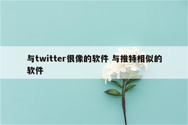 与twitter很像的软件 与推特相似的软件