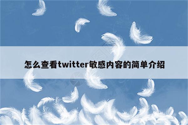 怎么查看twitter敏感内容的简单介绍