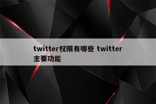 twitter权限有哪些 twitter主要功能