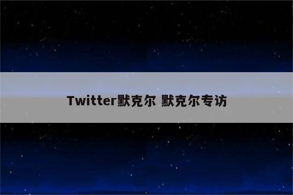 Twitter默克尔 默克尔专访