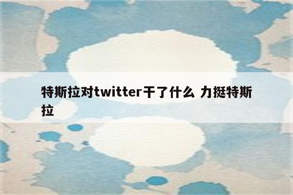 特斯拉对twitter干了什么 力挺特斯拉