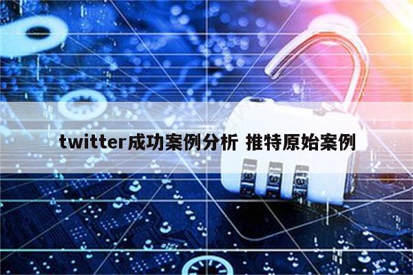 twitter成功案例分析 推特原始案例
