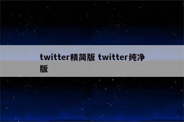 twitter精简版 twitter纯净版