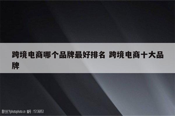跨境电商哪个品牌最好排名 跨境电商十大品牌