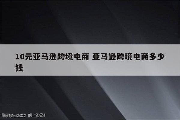 10元亚马逊跨境电商 亚马逊跨境电商多少钱