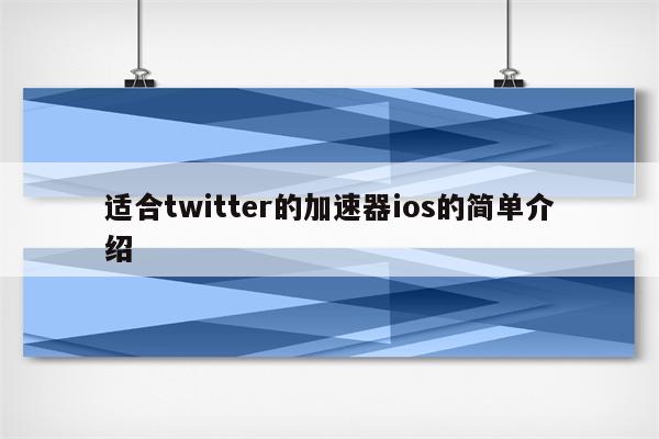 适合twitter的加速器ios的简单介绍