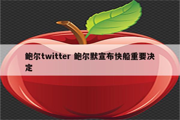 鲍尔twitter 鲍尔默宣布快船重要决定