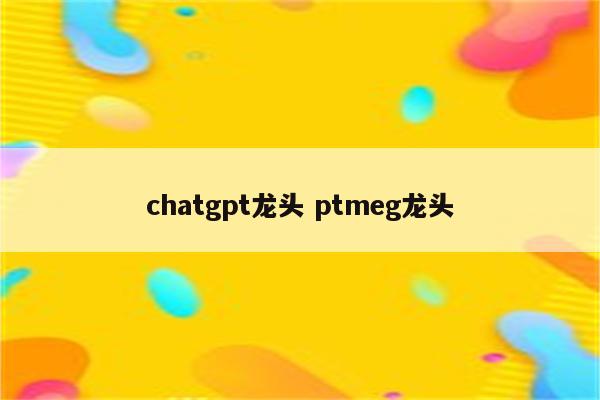 chatgpt龙头 ptmeg龙头