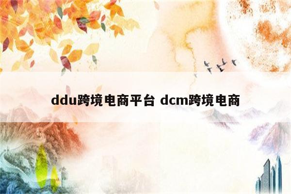 ddu跨境电商平台 dcm跨境电商