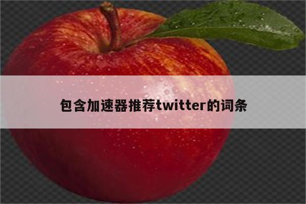 包含加速器推荐twitter的词条