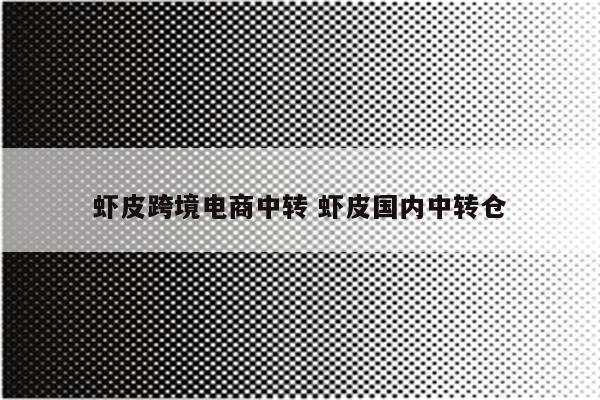 虾皮跨境电商中转 虾皮国内中转仓