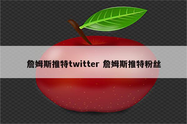 詹姆斯推特twitter 詹姆斯推特粉丝