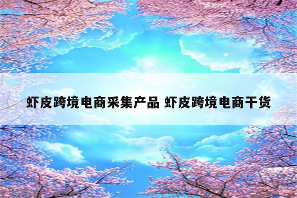 虾皮跨境电商采集产品 虾皮跨境电商干货