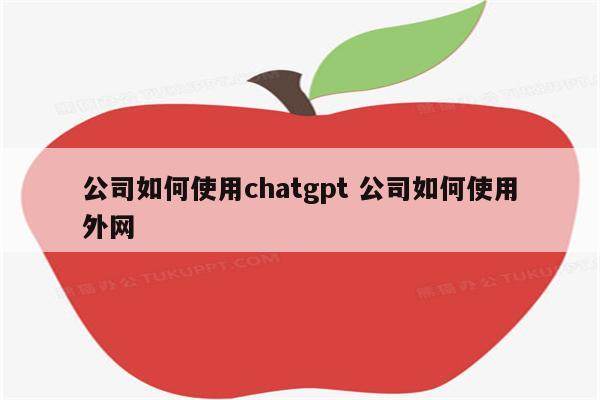 公司如何使用chatgpt 公司如何使用外网