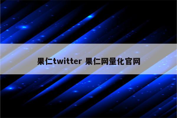 果仁twitter 果仁网量化官网