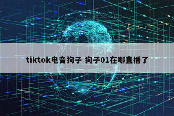 tiktok电音狗子 狗子01在哪直播了