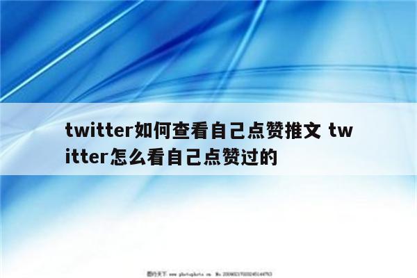 twitter如何查看自己点赞推文 twitter怎么看自己点赞过的