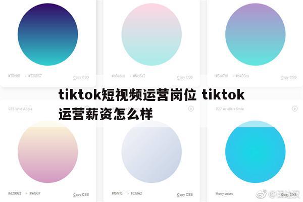 tiktok短视频运营岗位 tiktok运营薪资怎么样